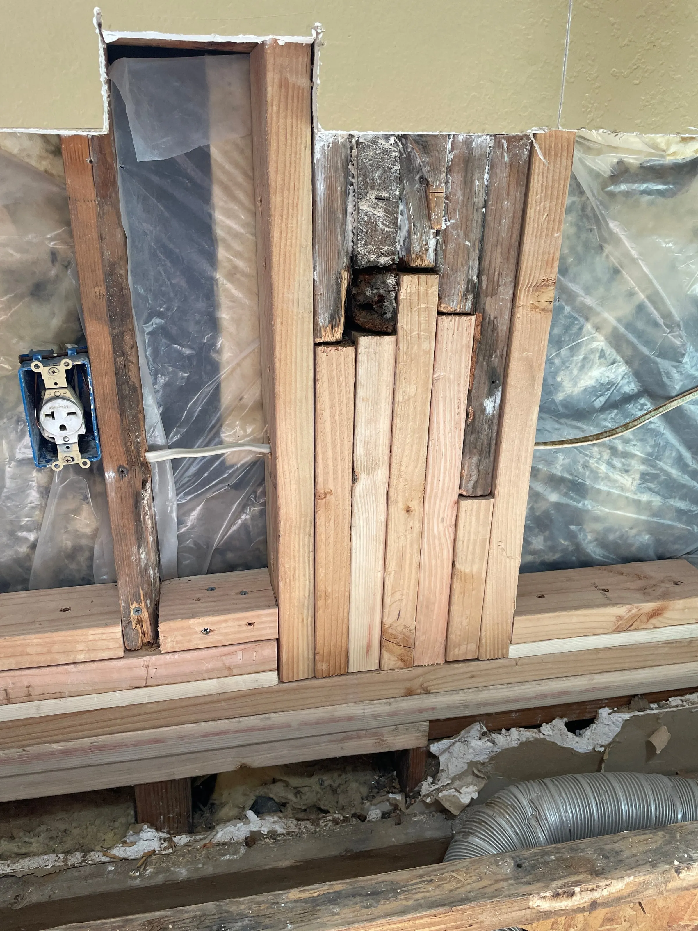 完工 — 新木立柱就位